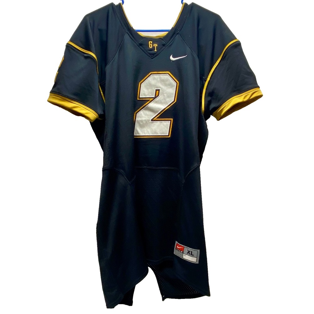 Nike GT Team Football Jersey #2 Men's XL Black Gold Logo Authentic On Field GUC
